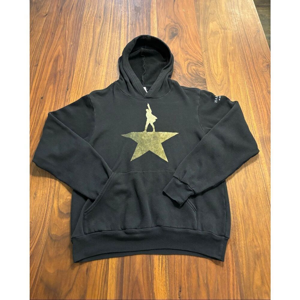 Bella + Canvas Women's Black Hamilton Musical Fleece Pullover Hoodie‎ Sz Medium